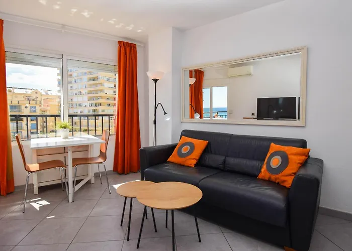 Ref 228 De 1 Con Vistas Al Mar En Primera Linea De Playa En Boliches Lägenhet *